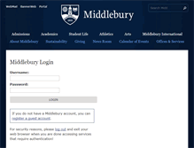 Tablet Screenshot of login.middlebury.edu